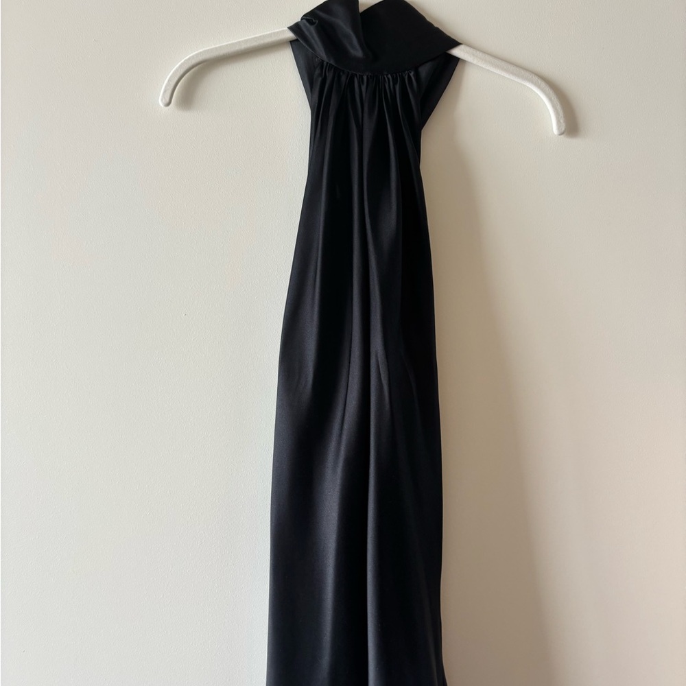 Silk Black Halter Top